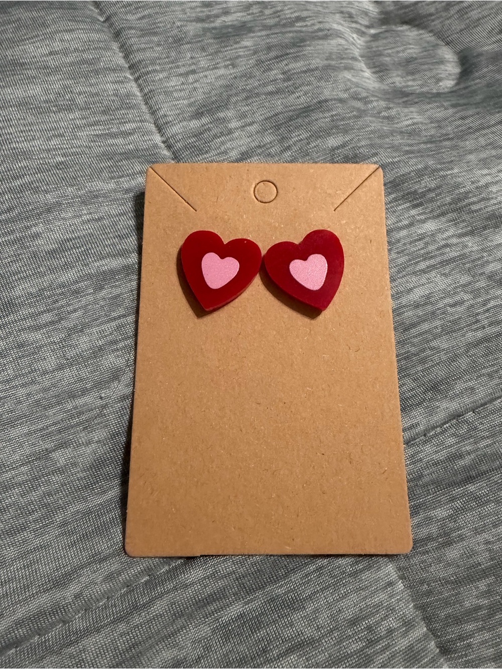 Red & Pink Heart Stud Earrings - Women Accessories